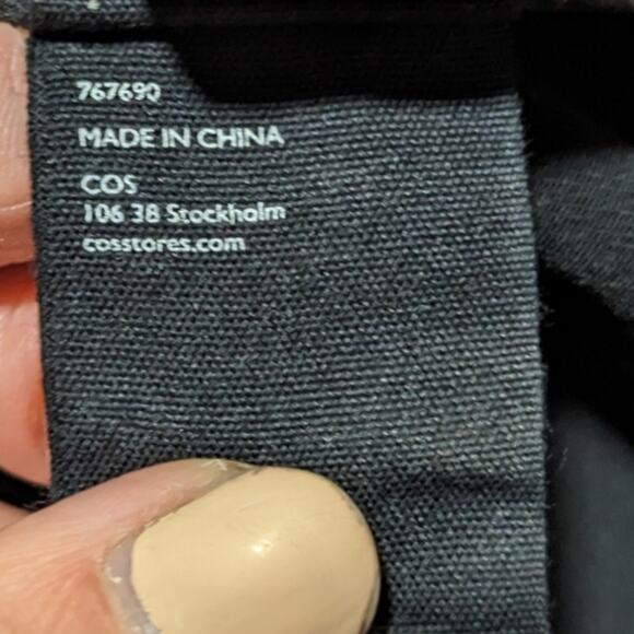 COS Black faux wrap gathered midi Dress 767690 - Picture 4 of 6